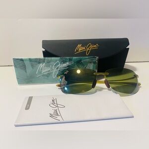 Maui Jim MJ442-15M Akau Sunglasses Green Rimless MAUI Lenses 62-13-136 NEW